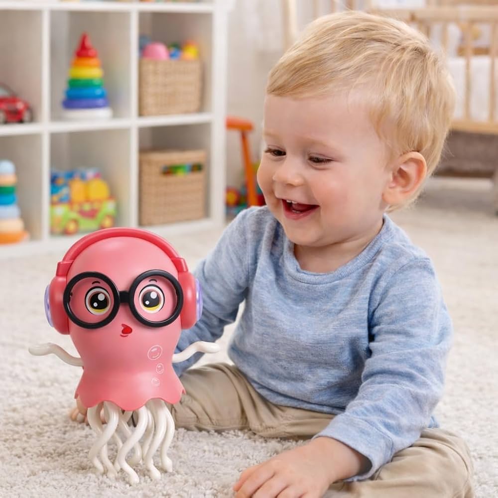 Dancing Jellyfish Toy, Light-up Musical Octopus with 360° Rotating || لعبة قنديل البحر الراقص، أخطبوط موسيقي مضيء يدور 360 درجة