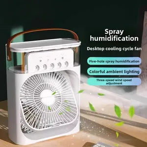 Portable Air Cooler Fan with Mist Humidifier, 3 Speed Modes || مروحة تبريد هواء محمولة مع مرطب هواء بالرذاذ، 3 أوضاع للسرعة