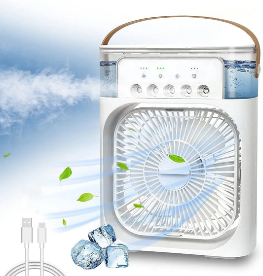 Portable Air Cooler Fan with Mist Humidifier, 3 Speed Modes || مروحة تبريد هواء محمولة مع مرطب هواء بالرذاذ، 3 أوضاع للسرعة