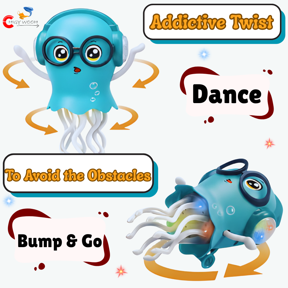 Dancing Jellyfish Toy, Light-up Musical Octopus with 360° Rotating || لعبة قنديل البحر الراقص، أخطبوط موسيقي مضيء يدور 360 درجة