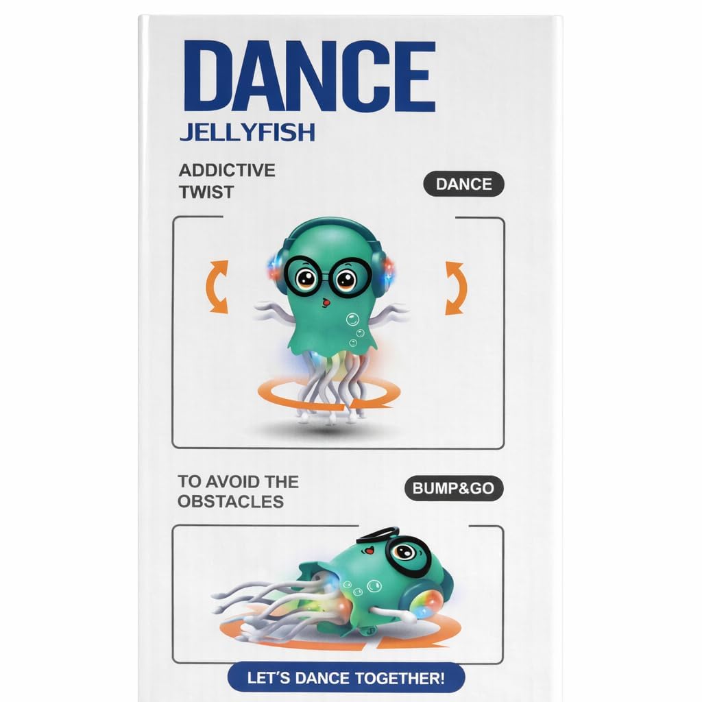 Dancing Jellyfish Toy, Light-up Musical Octopus with 360° Rotating || لعبة قنديل البحر الراقص، أخطبوط موسيقي مضيء يدور 360 درجة