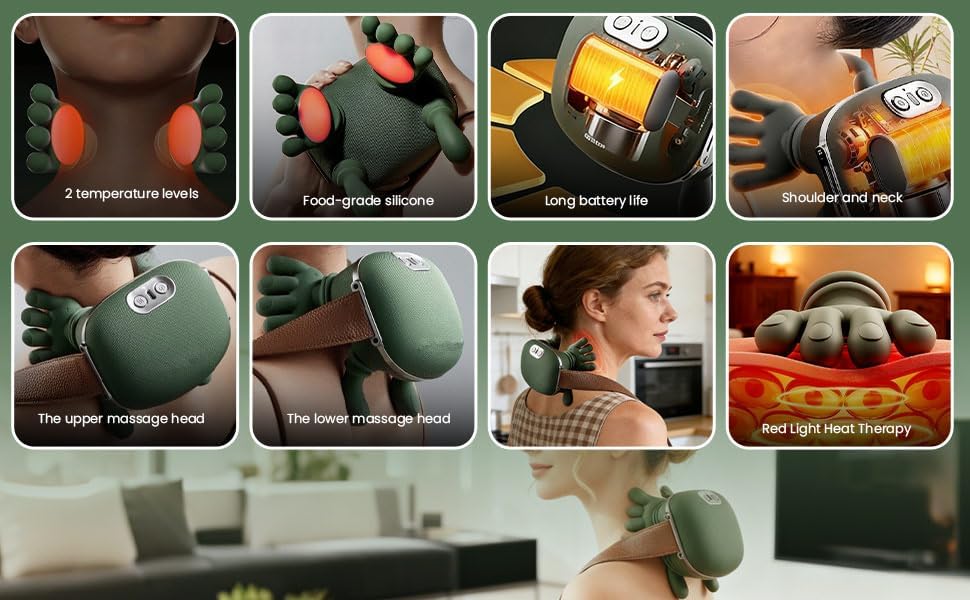 6D Hand Simulated Neck Massager Deep Tissue Relief