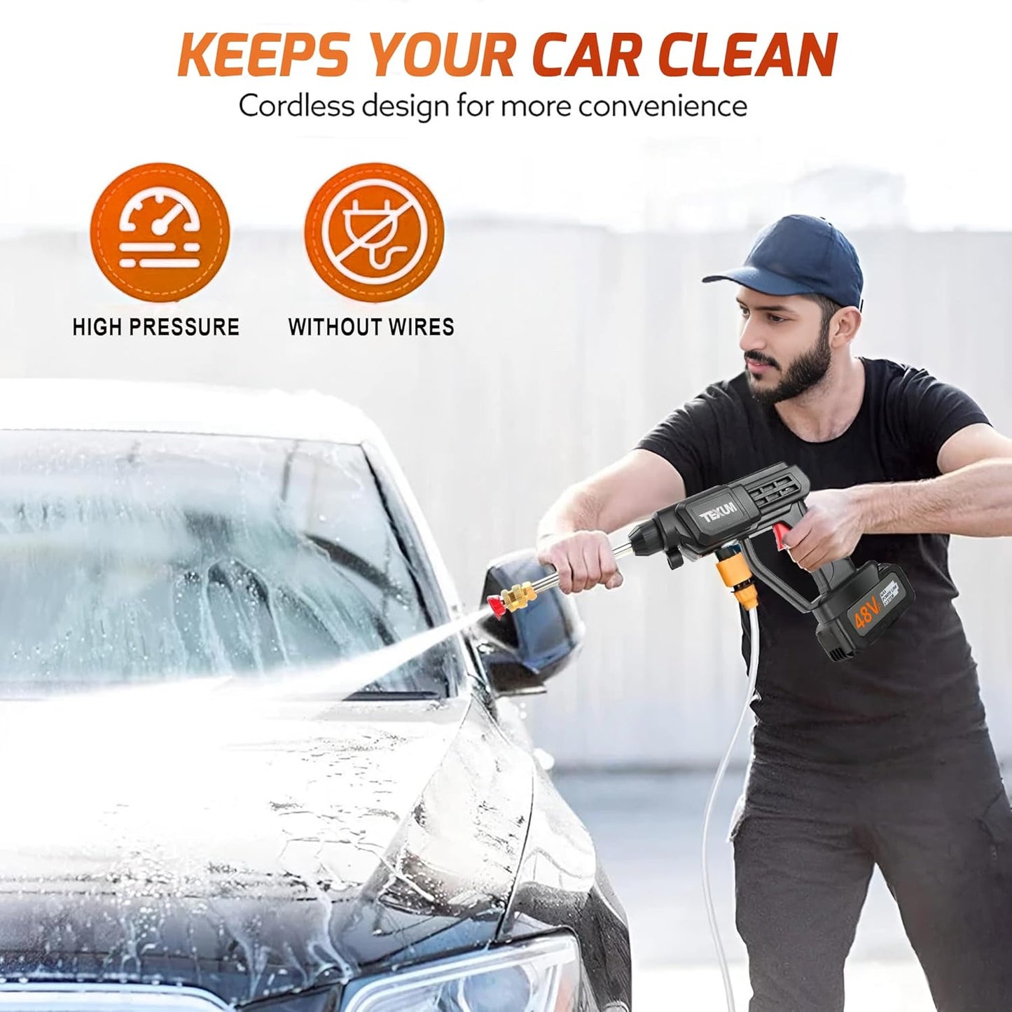Pressure Washer For Car (Double Battery) || غسالة ضغط للسيارة (بطارية مزدوجة)