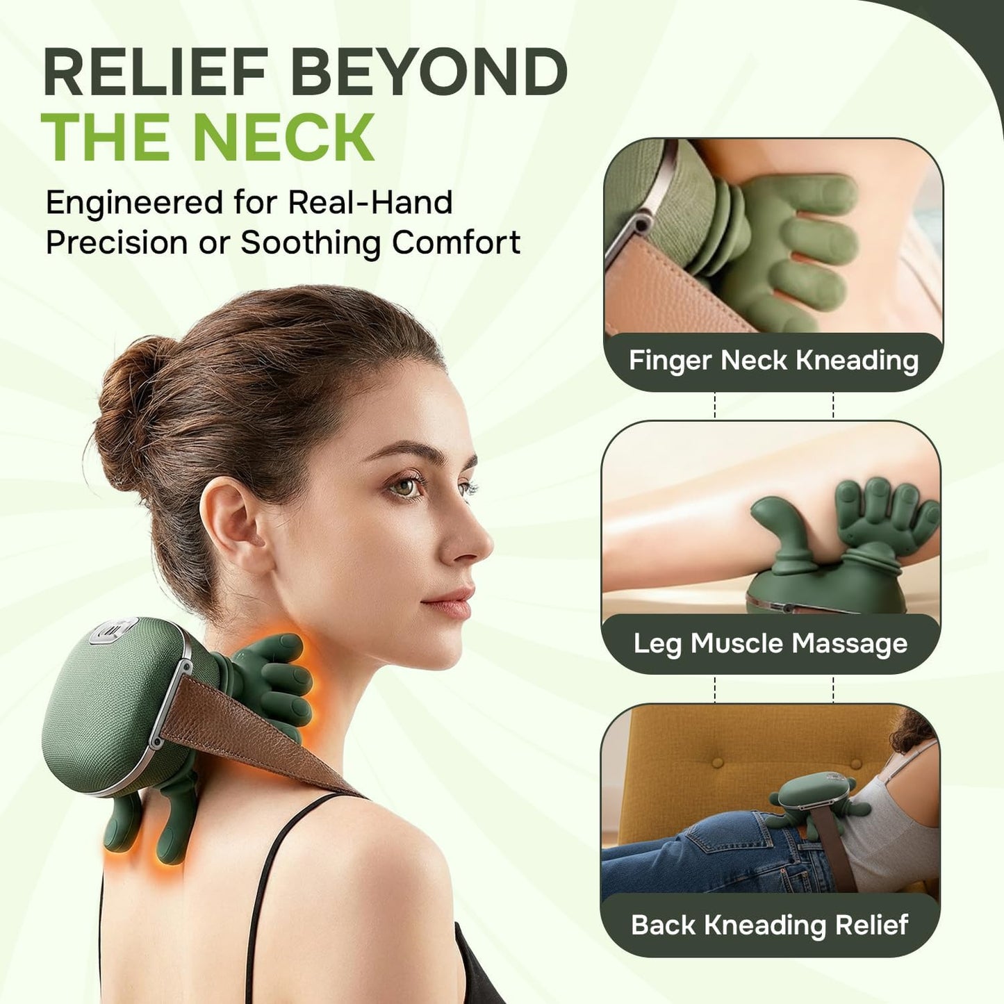 6D Hand Simulated Neck Massager Deep Tissue Relief