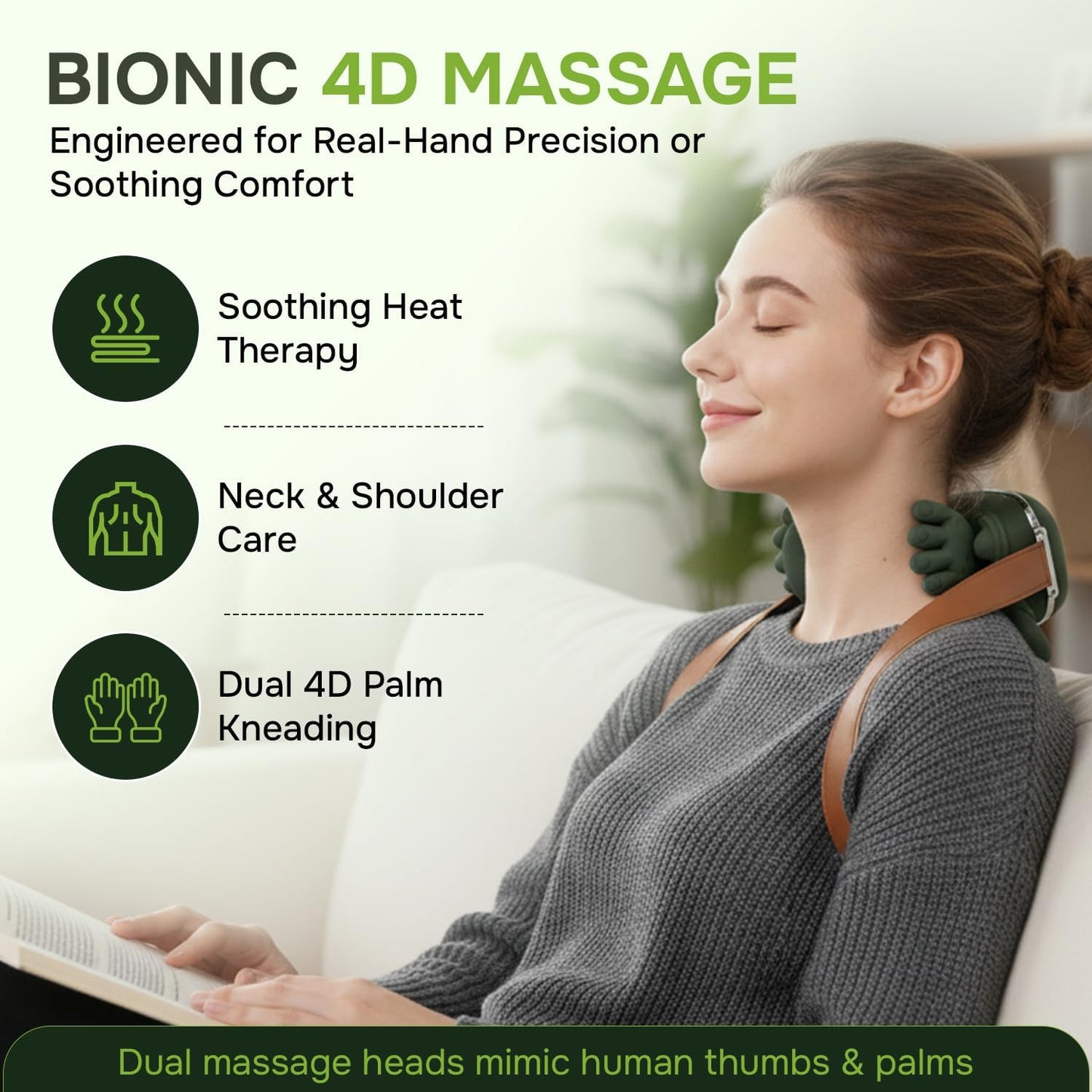 6D Hand Simulated Neck Massager Deep Tissue Relief