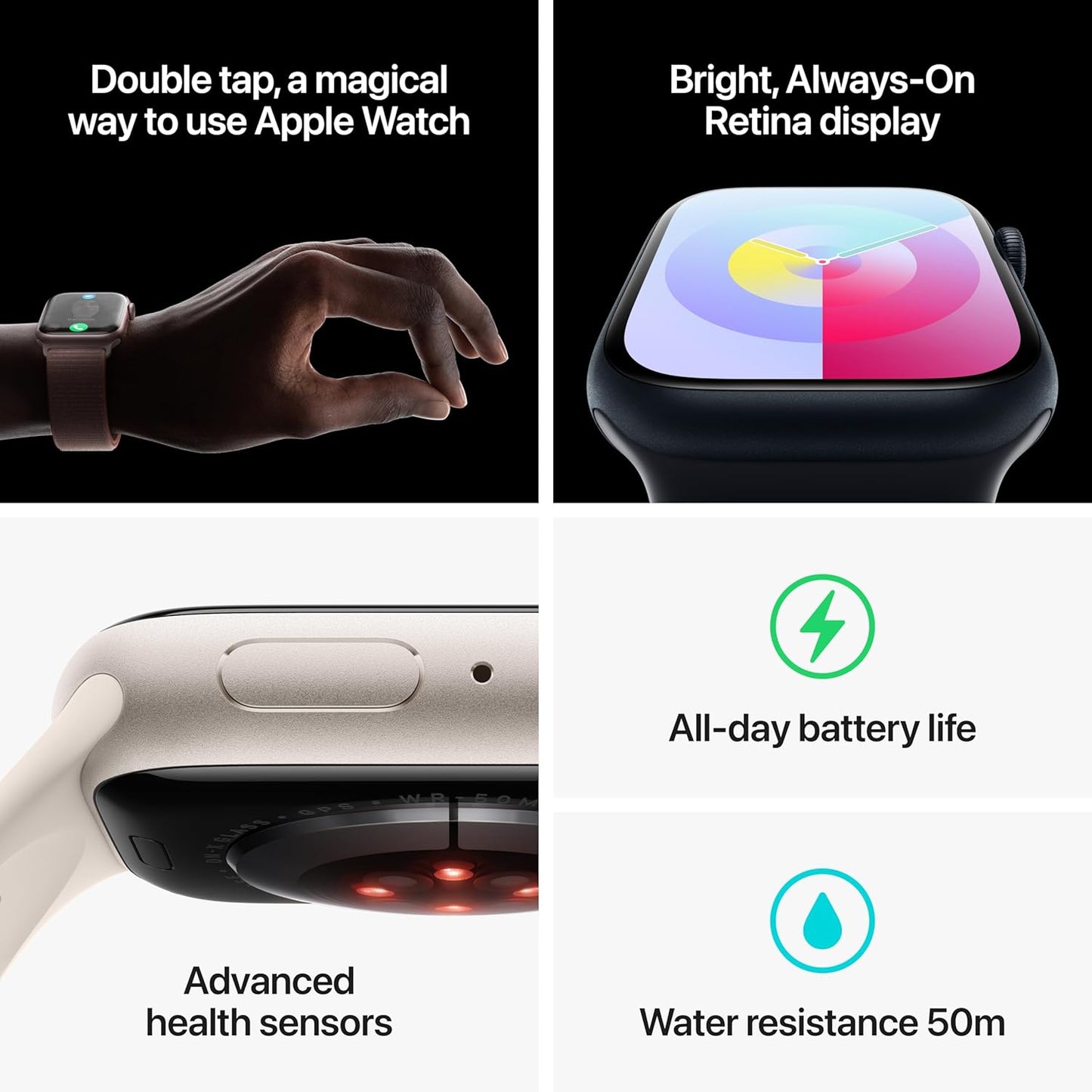 Apple Watch Series 9, GPS + Callular With Stainless Steel || ساعة أبل من السلسلة 9، مزودة بنظام تحديد المواقع العالمي (GPS)