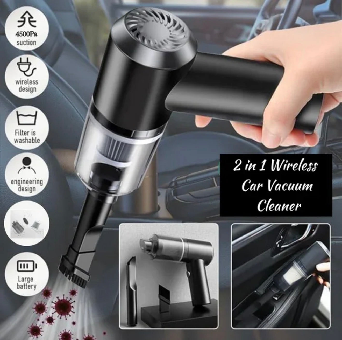 Portable Wireless Handheld Vacuum Cleaner