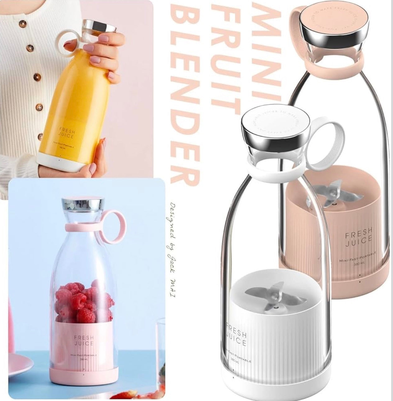 Rechargeable Handheld Mini Juicer Portable Blender for Shakes and Smoothies