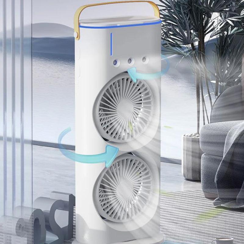 Rechargeable Rotating Spray Fan with Lightening Effects