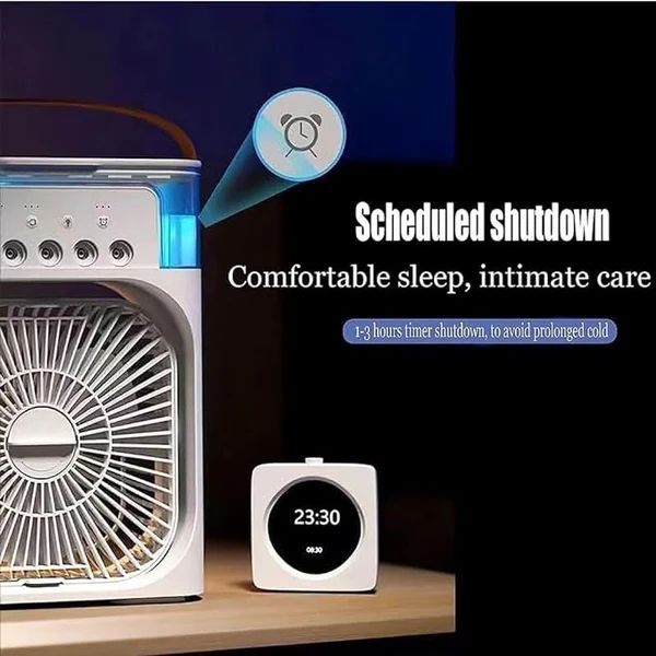 Portable Air Cooler Fan with Mist Humidifier, 3 Speed Modes || مروحة تبريد هواء محمولة مع مرطب هواء بالرذاذ، 3 أوضاع للسرعة