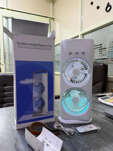 Rechargeable Rotating Spray Fan with Lightening Effects
