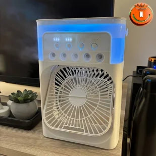 Portable Air Cooler Fan with Mist Humidifier, 3 Speed Modes || مروحة تبريد هواء محمولة مع مرطب هواء بالرذاذ، 3 أوضاع للسرعة